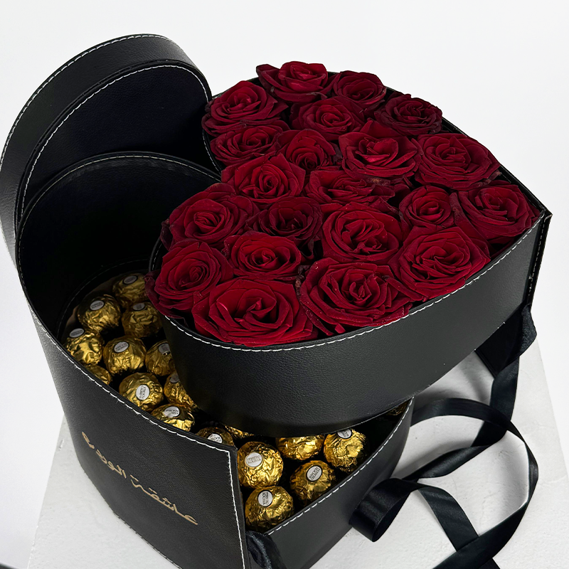 صندوق الزهور والشوكولاتة الصادقة