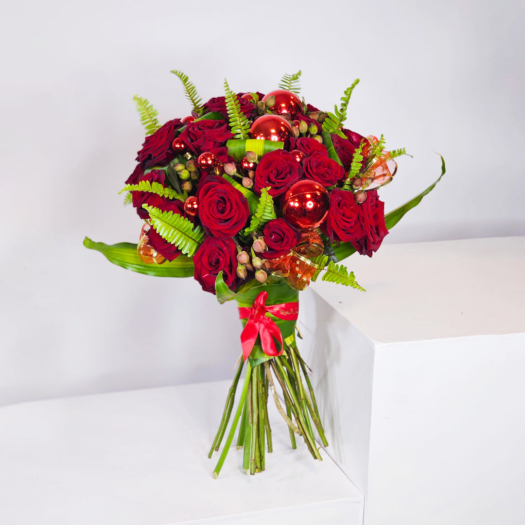 Christmas Red Rose Bouquet