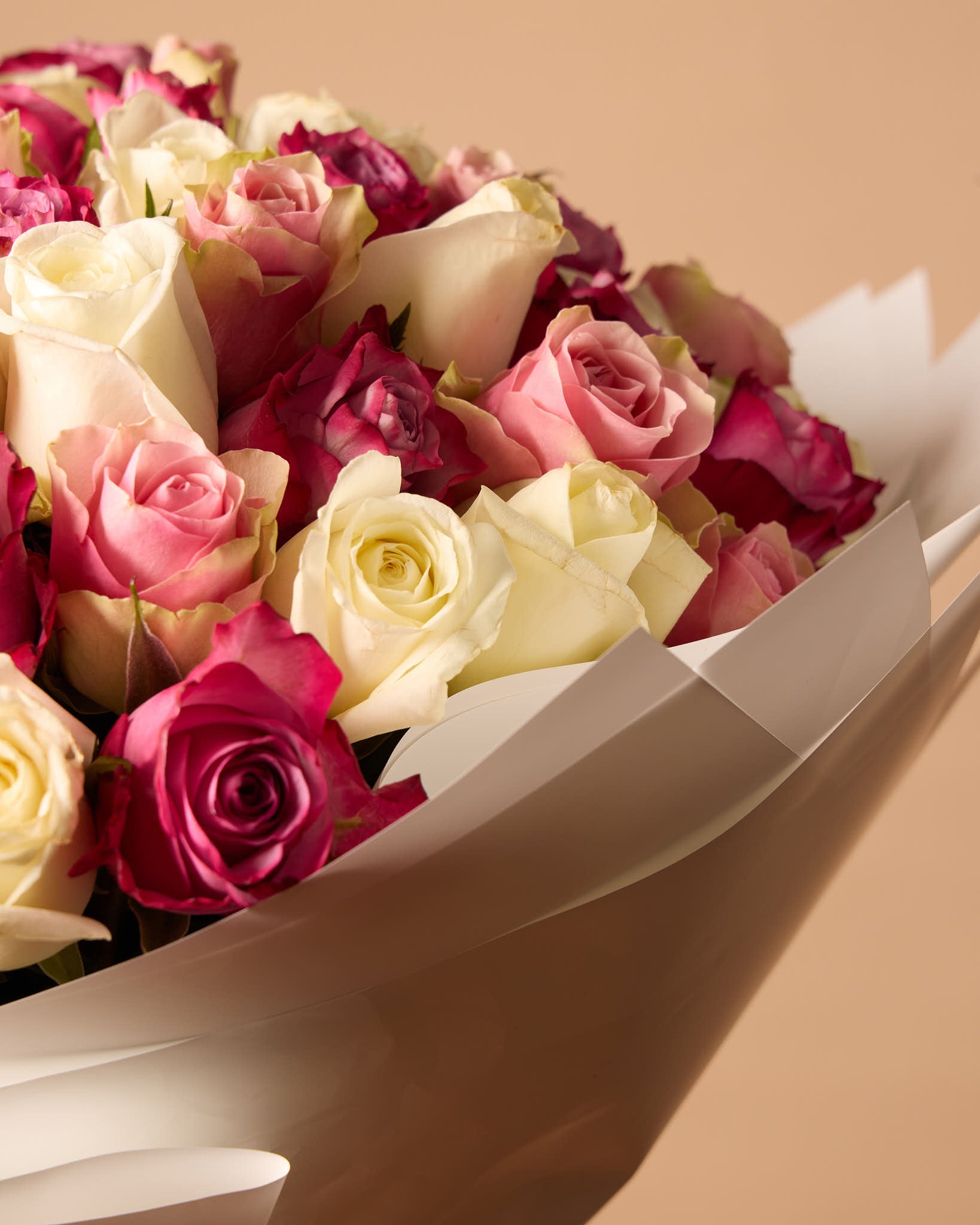 باقة من 100 وردة وردية