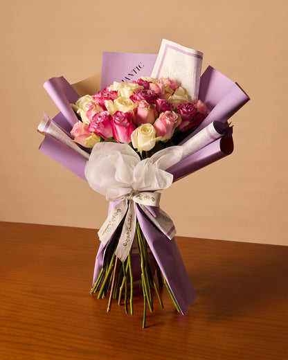 باقة من 25 وردة وردية