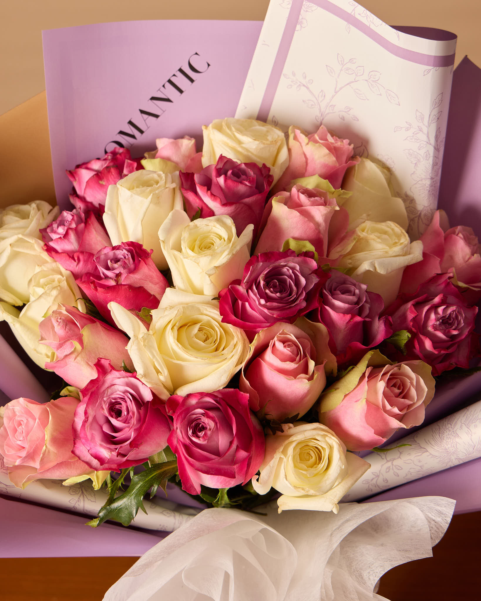 باقة من 25 وردة وردية