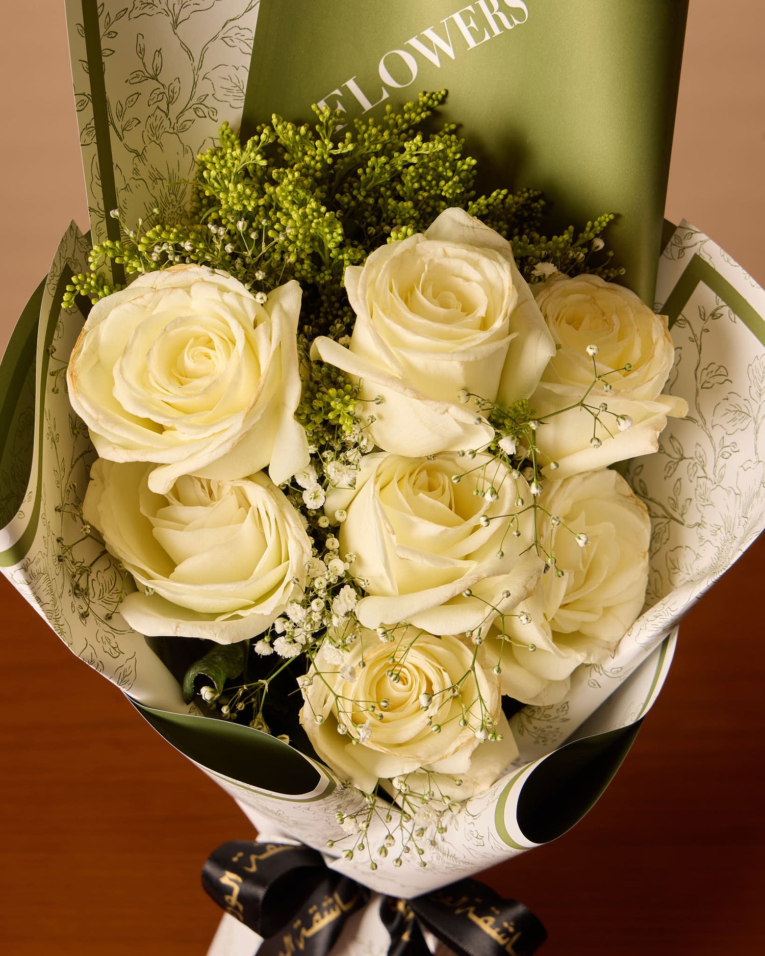 7 White Roses Bouquet
