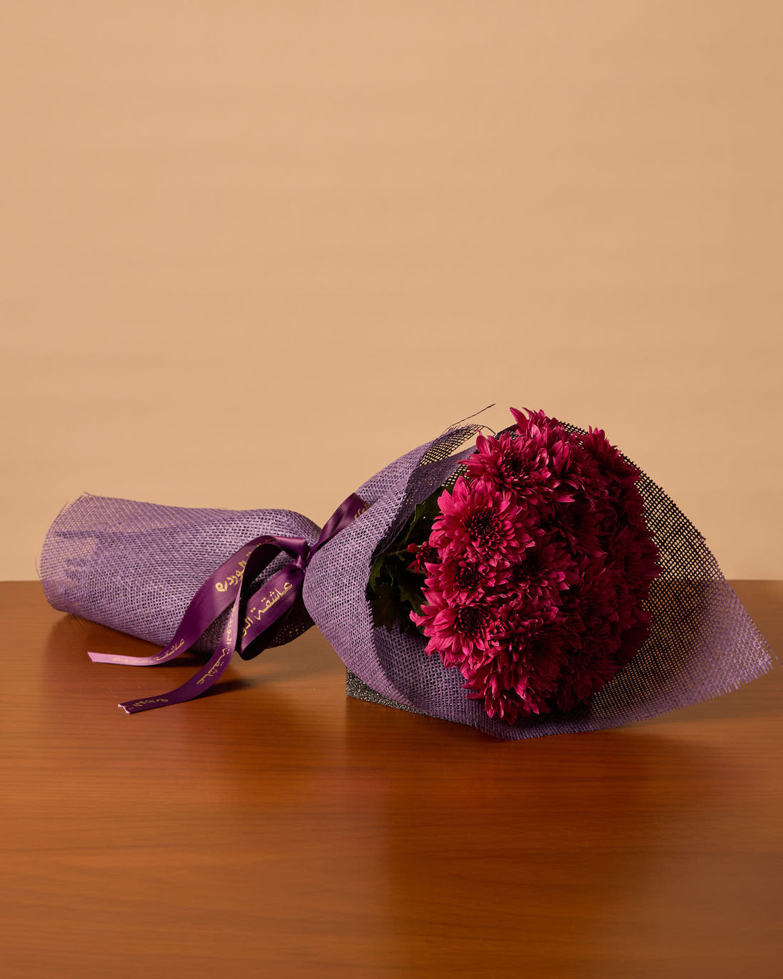 Purple chrysanthemum bouquet