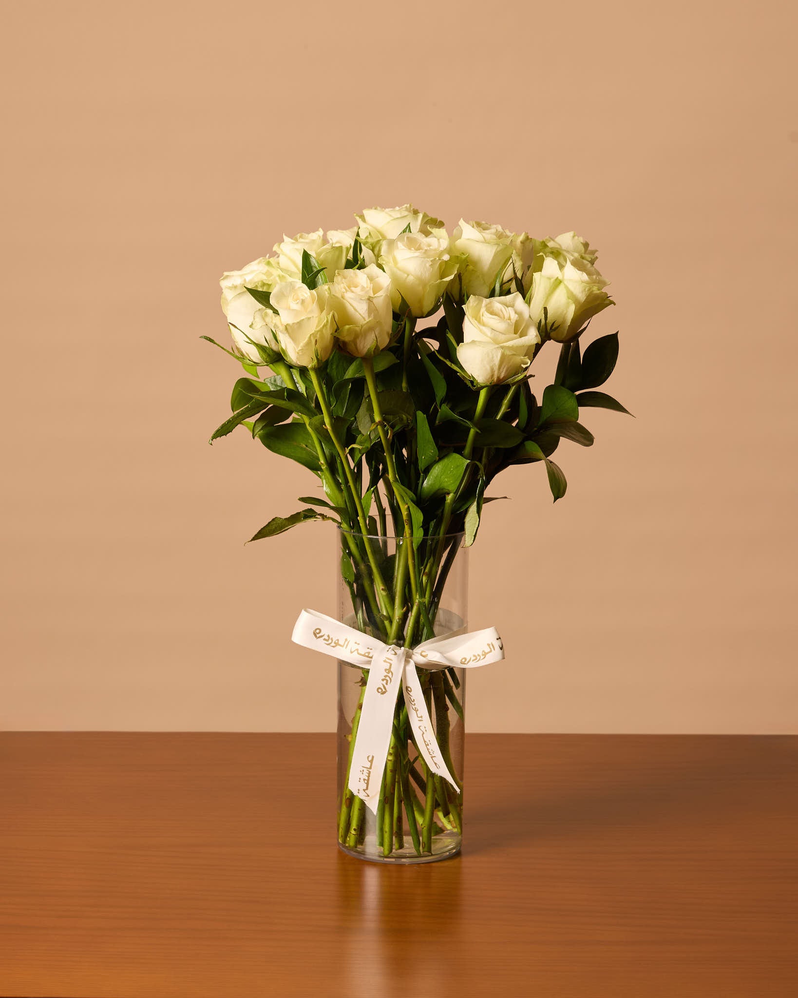 White Roses Vase