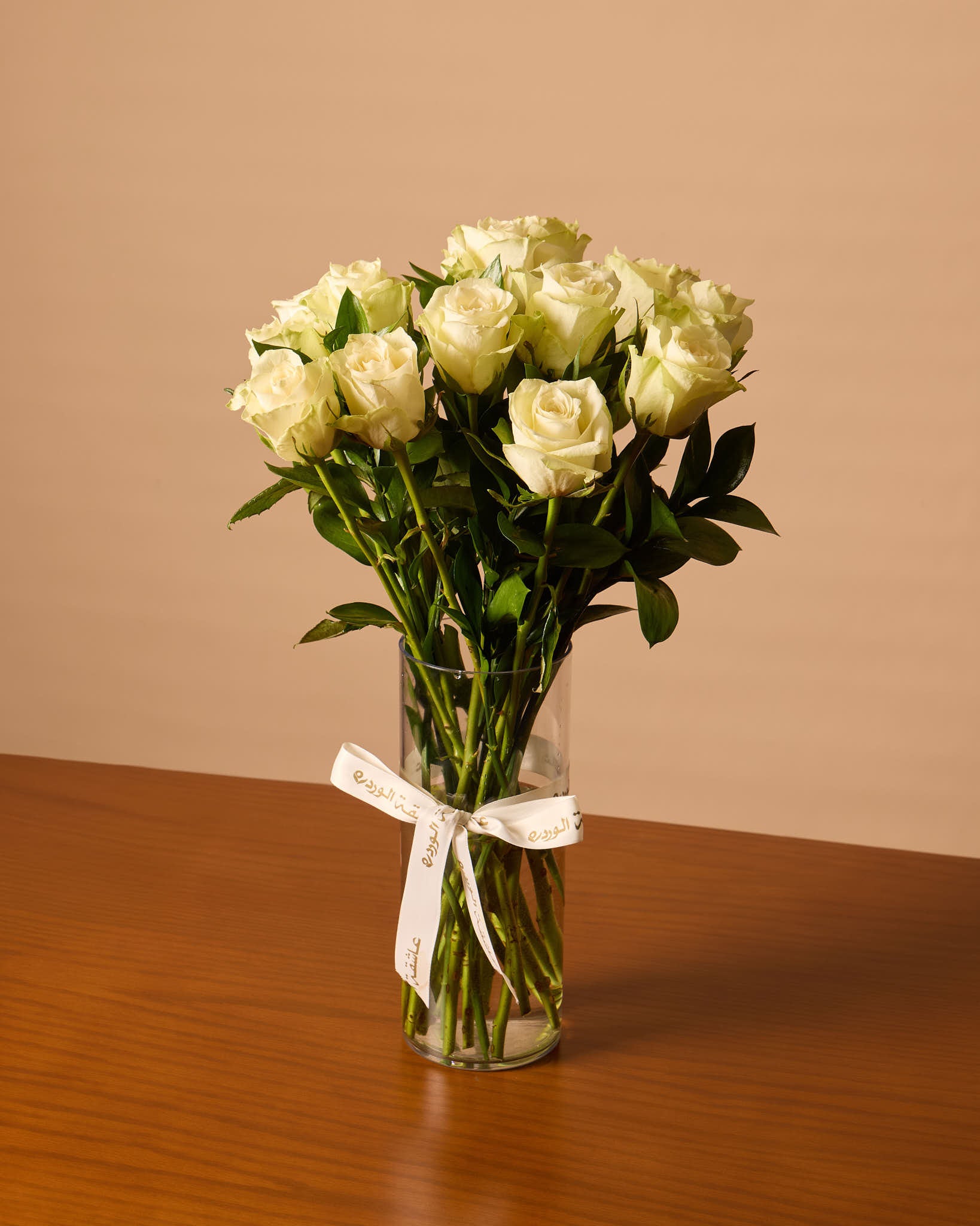 White Roses Vase